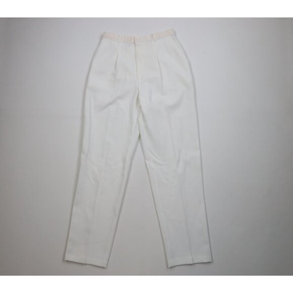 Vintage 70s 80s Levis Womens 28 Relaxed Fit Pleated Knit Chino Pants White USA - Picture 1 of 11